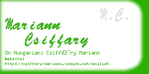 mariann csiffary business card
